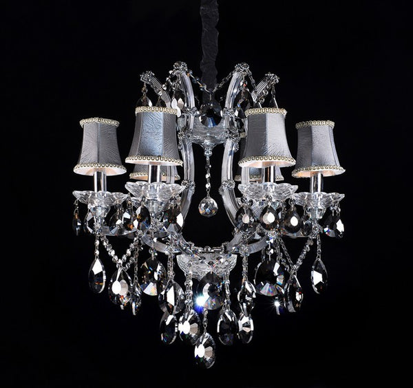 Polished chrome 6 light traditional crystal Chandelier