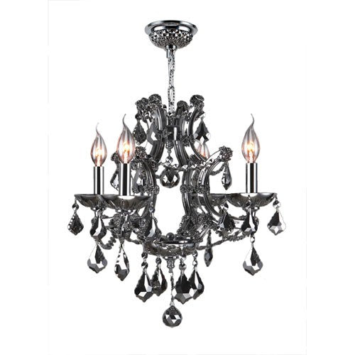 Polished Chrome Four-Light Chandelier