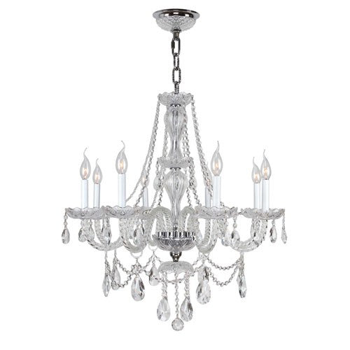 Polished Chrome Eight-Light Chandelier