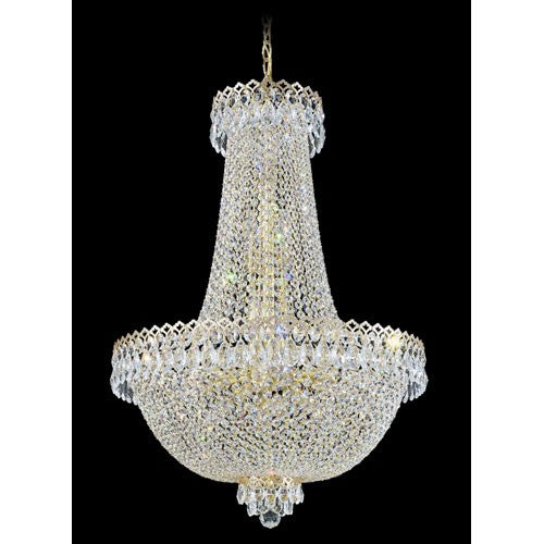 Razzle Dazzle Gold 16-Light Clear Gemcut Pendant, 22.5W x 32H x 22.5D