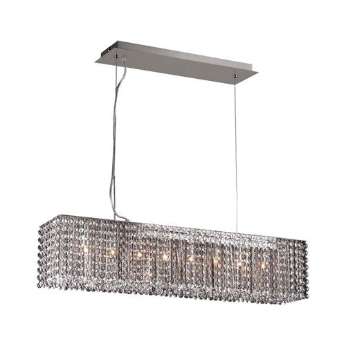 Devine Eight-Light Polished Chrome Pendant with Asfour Handcut Crystal Glass -Halogen