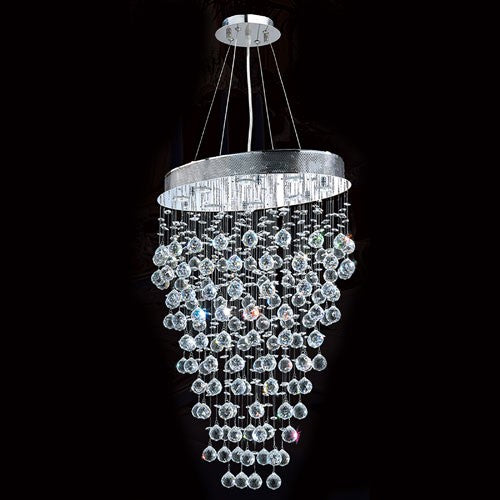 Corp Icicle Eight-Light Chrome Finish with Clear-Crystals Chandelier