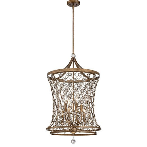 Vel Catena Arcadian Gold Eight-Light Foyer Pendant