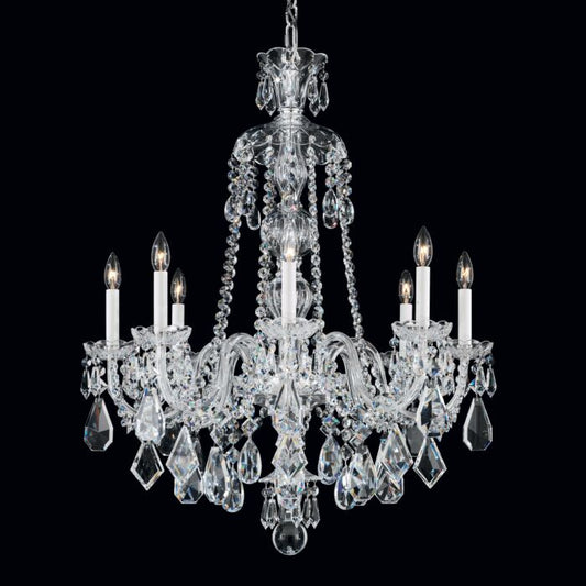 Hamilton 8-Light Chandelier in Silver with Clear Heritage Crystals