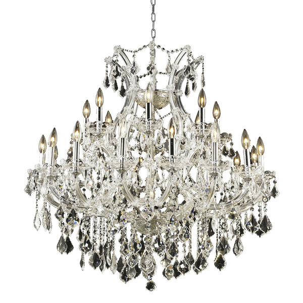 Maria Theresa Chrome Twenty-Four Light 36-Inch Chandelier with Royal Cut Clear Crystal