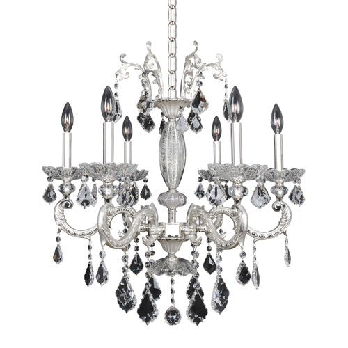 Six-Light 26-Inch Wide Chandelier with Firenze Clear Crystal