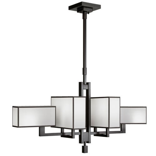 Black and White Story Six-Light Chandelier in Black Satin Lacquer Finish