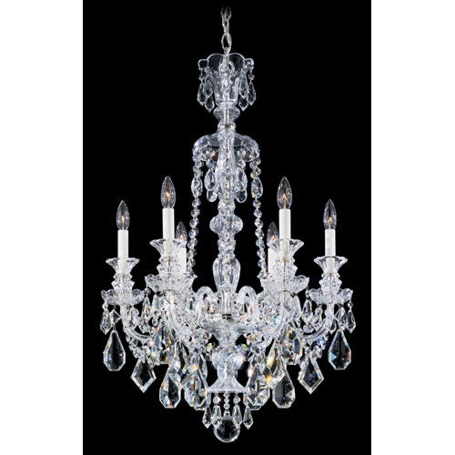 Hamilton Silver Six-Light Clear Heritage Handcut Crystal Chandelier, 22W x 33H x 22D