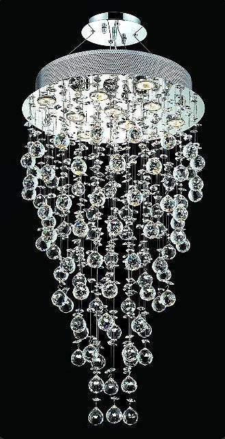 9 light polished chrome galaxy Contemporary Crystal Chandelier