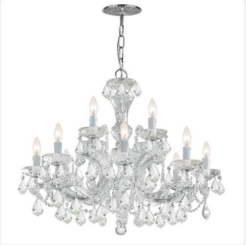 Chrome Eight-Light Chandelier with Swarovski Spectra Crystal