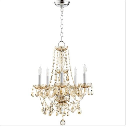 Chrome 17-Inch Five-Light Chandelier