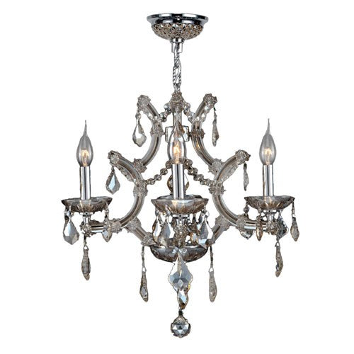 Polished Chrome Four-Light Chandelier