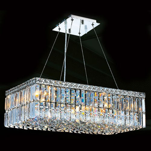 Corp Cascade Six-Light Chrome Finish with Clear-Crystals Chandelier