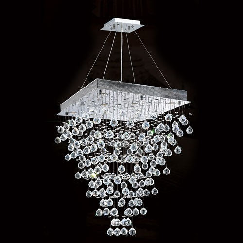 Corp Icicle Eight-Light Chrome Finish with Clear-Crystals Chandelier