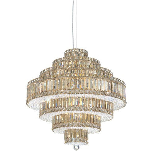 Stainless Steel 25-Light Golden Shadow Swarovski Elements Pendant Light, 24.5W x 25H x 24.5D