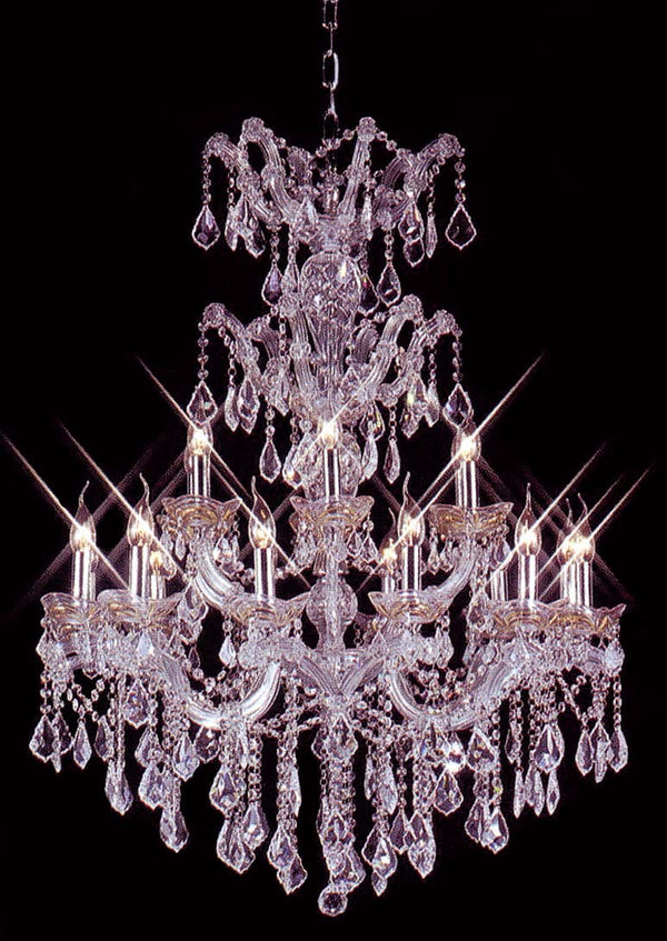 18 Lights Maria Theresa crystal chandelier dressed with clear crystals