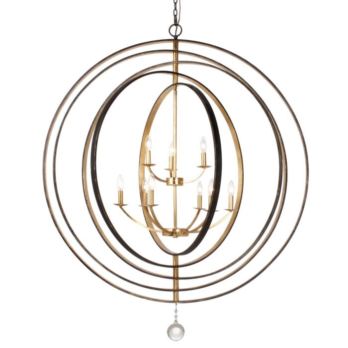 Luna 9-Light English Bronze & Chandelier