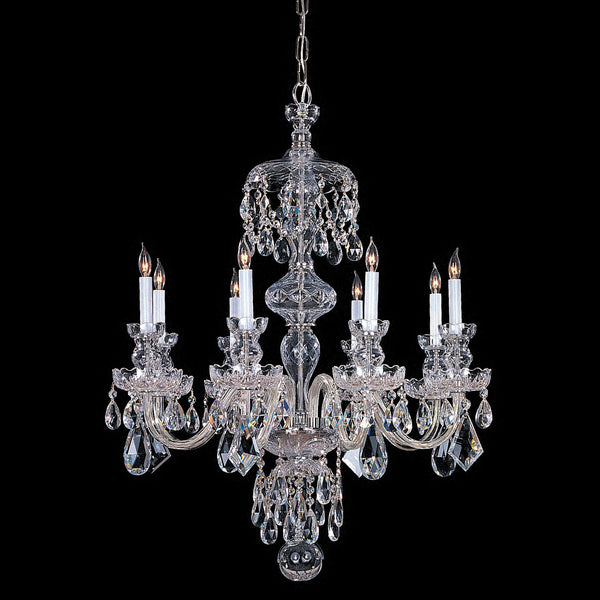 Strass Crystal Polished Chrome Eight-Light Chandelier