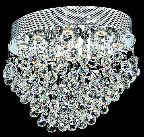 8 light polished chrome Contemporary Crystal Chandelier dressed with crystal ball