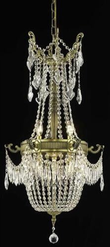 Bronze Six-Light Chandelier with Clear Royal Cut Crystals