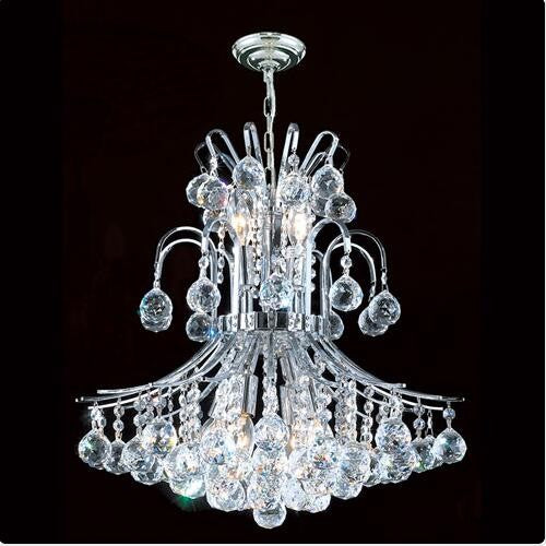 Nine-Light Chrome Finish with Clear-Crystals Chandelier