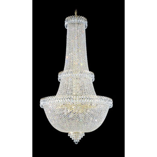 Razzle Dazzle Gold 57-Light Clear Gemcut Pendant, 34W x 60H x 34D