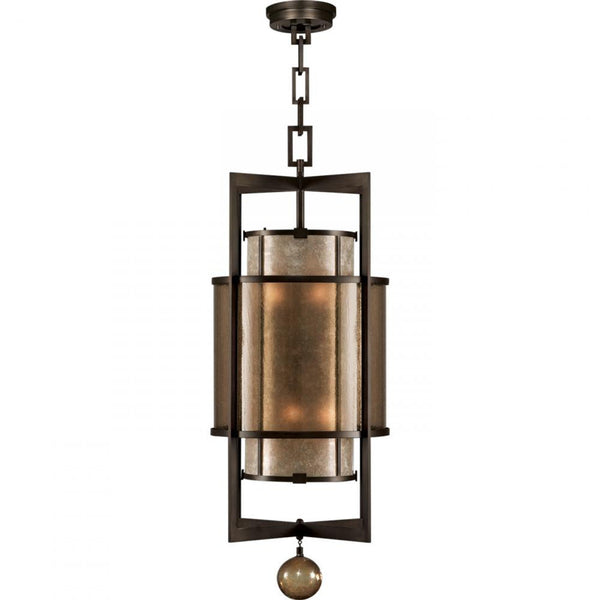 Pendant, Round, 6-Light, Brown Patinated Bronze, Translucent Mica Shade, 18"W (591240ST 6DN0)