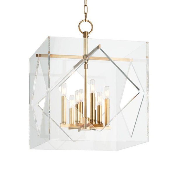 Pendant, 8-Light, Aged Brass, 20"W (5920-AGB 9WCLE)