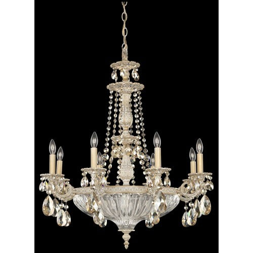 Milano Provincial Gold 12-Light Golden Shadow Swarovski Elements Chandelier, 27W x 31H x 27D