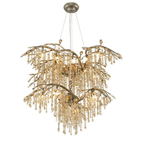 Autumn Twilight Mystic Gold Two Tier Chandelier