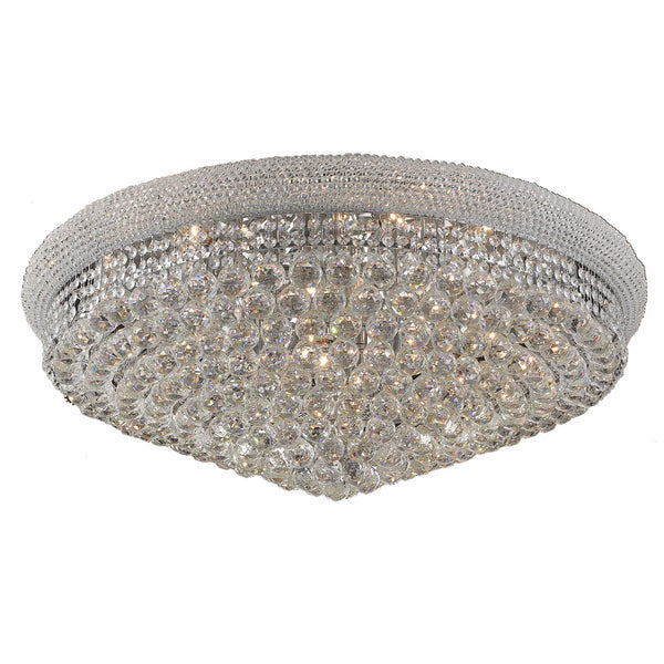 Primo Chrome Twenty-Light Flush Mount with Royal Cut Clear Crystal