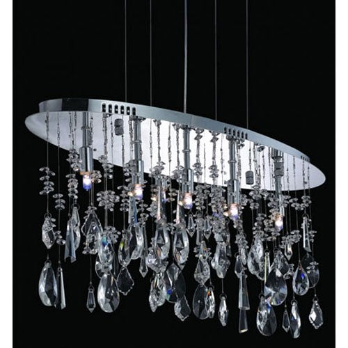 Chrome Five-Light Chandelier with Clear Royal Cut Crystals