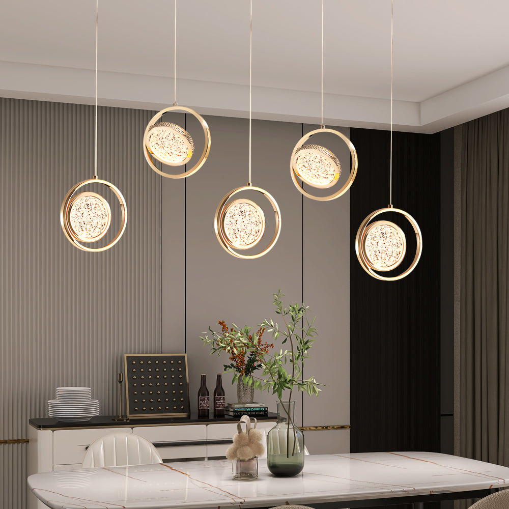 Round 270° Rotating Acrylic Luxury 3 Step Dimming Modern Pendant Lights