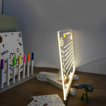 LED Acrylic Message Board Colorful Writable Table Lamp