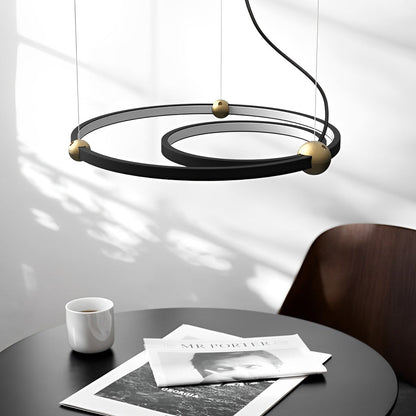 Circular Combination Creative Art Metal Black Post-Modern Chandelier