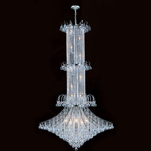 Corp Empire 20-Light Chrome Finish with Clear-Crystals Chandelier