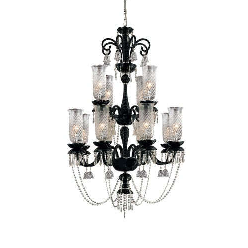 Mariah Black Twelve-Light Chandelier