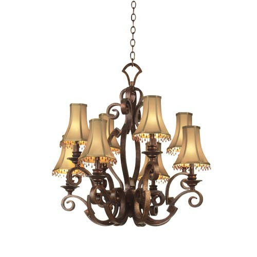 Ibiza Copper Claret Eight-Light Chandelier