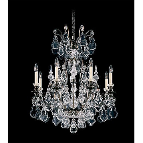 Versailles French Nine-Light Chandelier with Clear Hand Cut Crystal