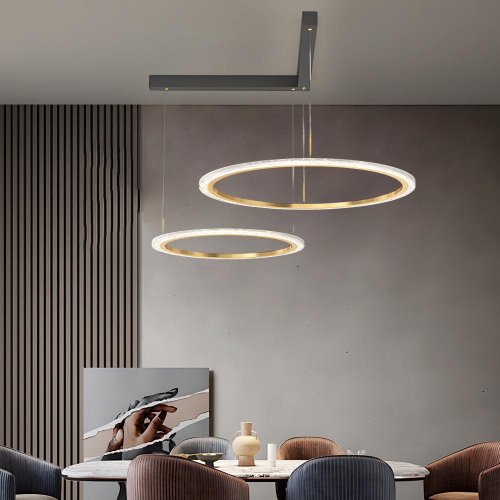 2/3 Circles Rings Three Step Dimming Minimalist Modern Ceiling Light Fixture