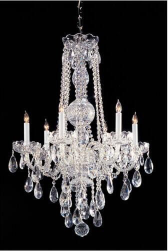 Polished Chrome Six-Light Swarovski Spectra Crystal Chandelier