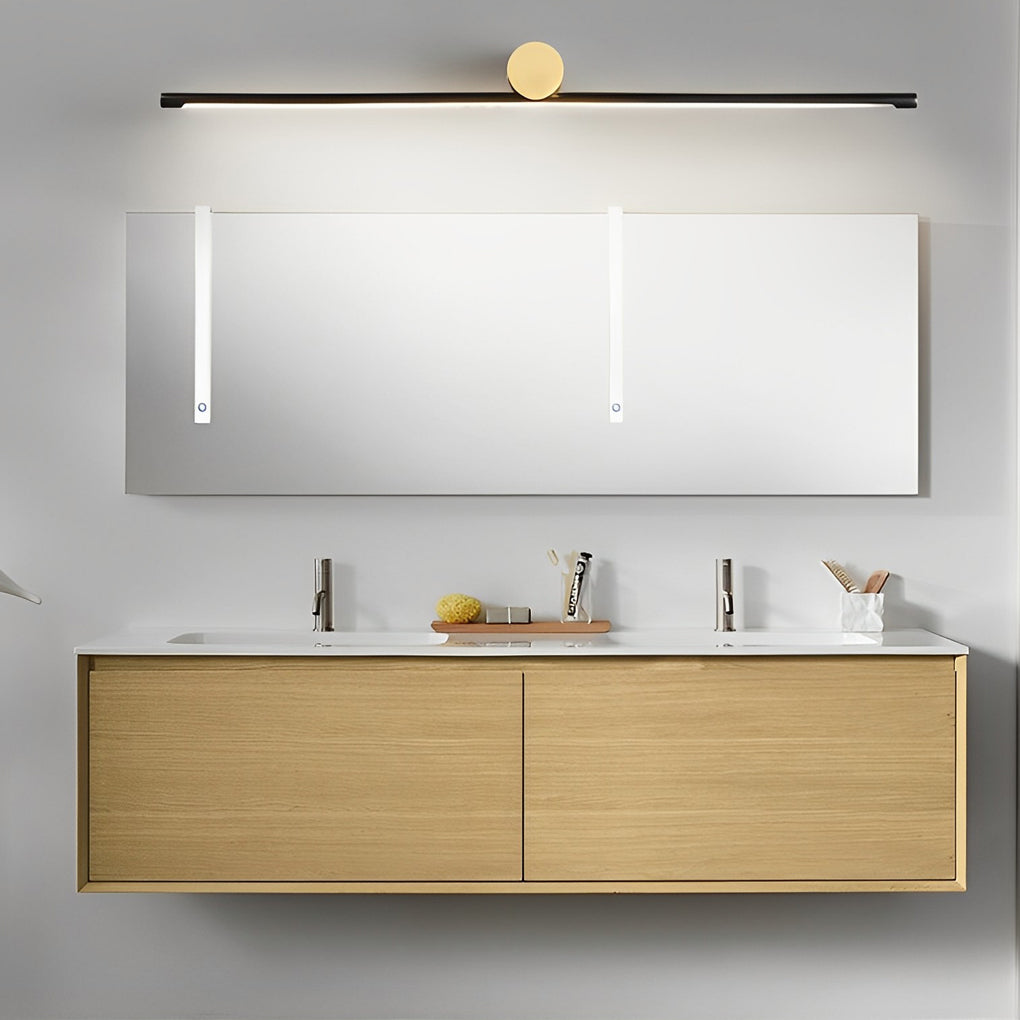 Modern Two-Tone Bathroom Vanity Light with Cylinder Fixture and Linear Bar