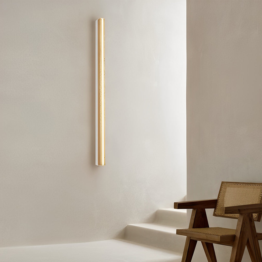 Strip Yellow Travertine LED Dimmable Wabi-Sabi Japanese-Style Wall Lamp