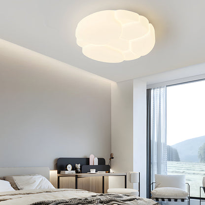 Round Clouds Cracks 3 Step Dimming Milky White Modern Ceiling Lights Fixture