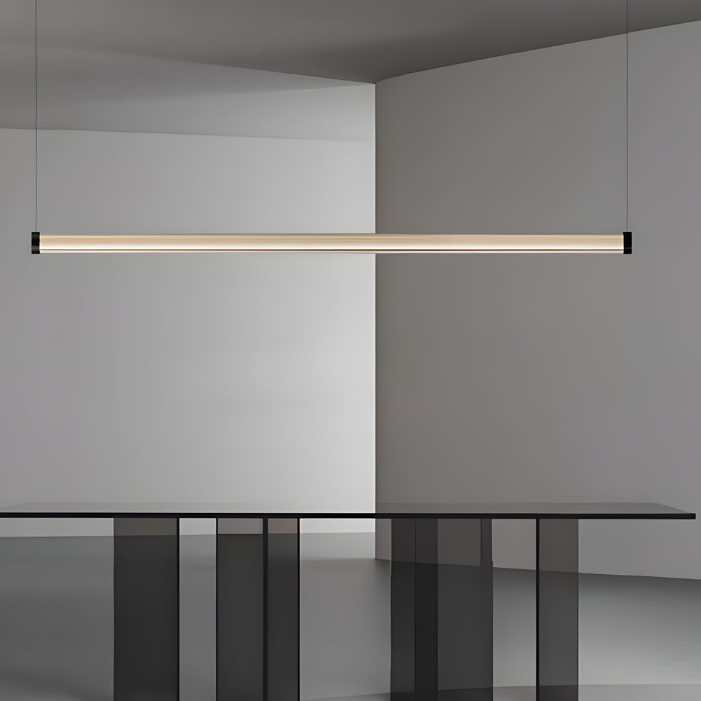 1-Light Glass Linear LED Island Pendant Light