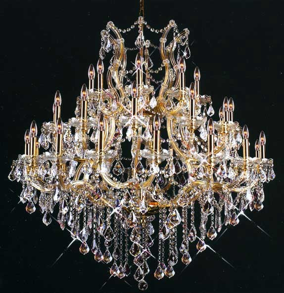 Maria Theresa chandelier dressed with fantastic crystal in gold plated finish