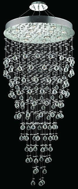 13 light Contemporary Crystal Chandelier with polished chrome base