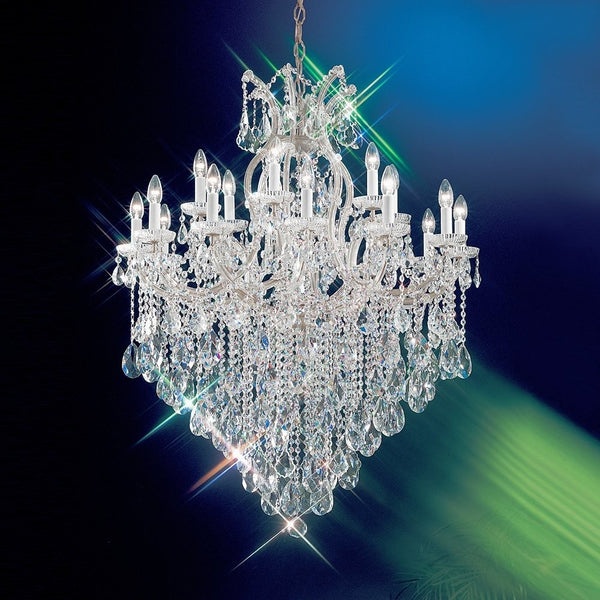 Polished chrome 19 Light Maria Theresa crystal Chandelier