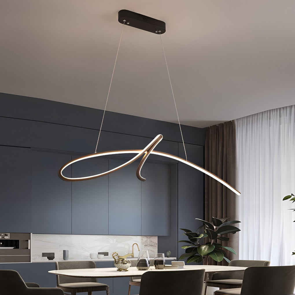 Creative Line Stepless Dimming LED Black Nordic Kitchen Pendant Lighting