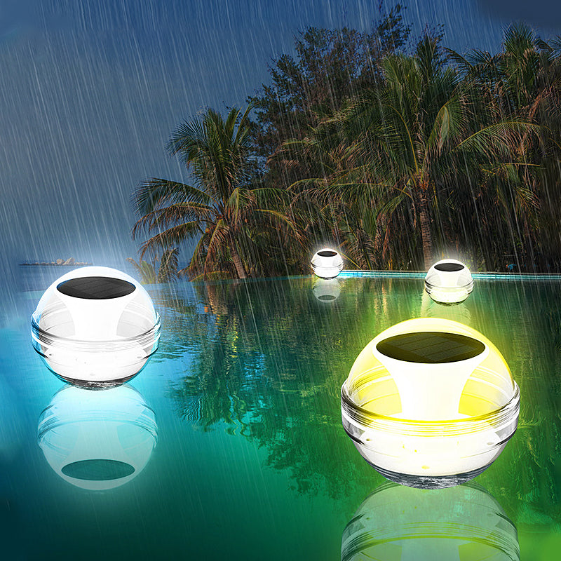 Round Intelligent Light Control RGB Dimmable Floating Solar Pool Lights